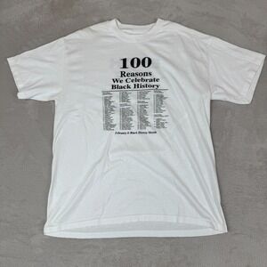 Vintage 90s February Black History Month Shirt Mens‎ Large White Preowned